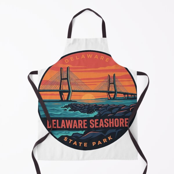 Item preview, Delaware Seashore State Park Delaware Retro Sunset Vintage Badge Sticker designed and sold by DetourDgn.