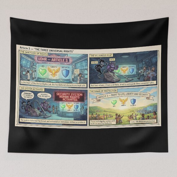 Item preview, HUMAN RIGHTS PROTECT LIFE, FREEDOM AND SECURITY designed and sold by Mianku | Für das Leben.