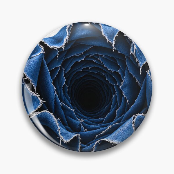 Item preview, Denim Rose Mandala — Blue Jeans Flower Optical Illusion designed and sold by hossamHk1.