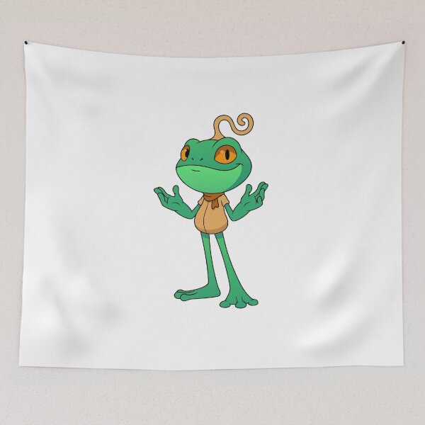 Item preview, Cute Green Frog Shrugging Scarf Vest Cartoon Art designed and sold by Rupesh-Art26.