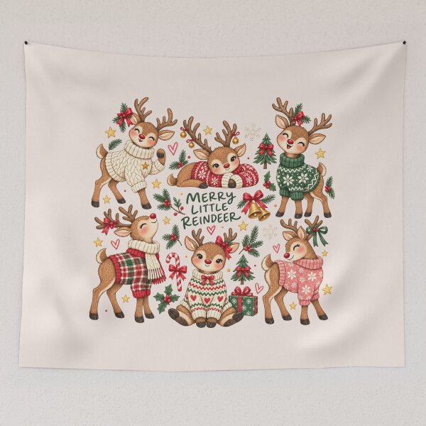 Item preview, Merry Little Reindeer Christmas, Cute Holiday Reindeer, Festive Winter Animal, Cozy Christmas Aesthetic, Reindeer Lover Gift designed and sold by Quiajia.