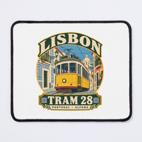 Item preview, Lisbon Tram 28 Alfama Portugal Vintage Travel designed and sold by Globalcitytees.