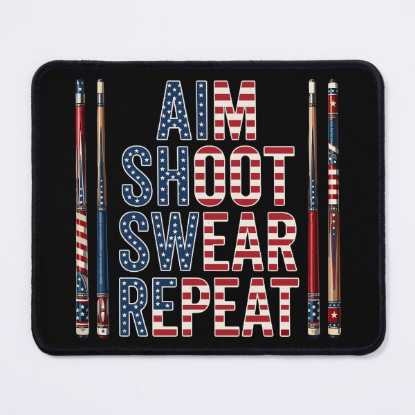 Item preview, Aim Shoot Swear Repeat Billiards Pool Player American Patriot Cue Sports designed and sold by SofiBlair.