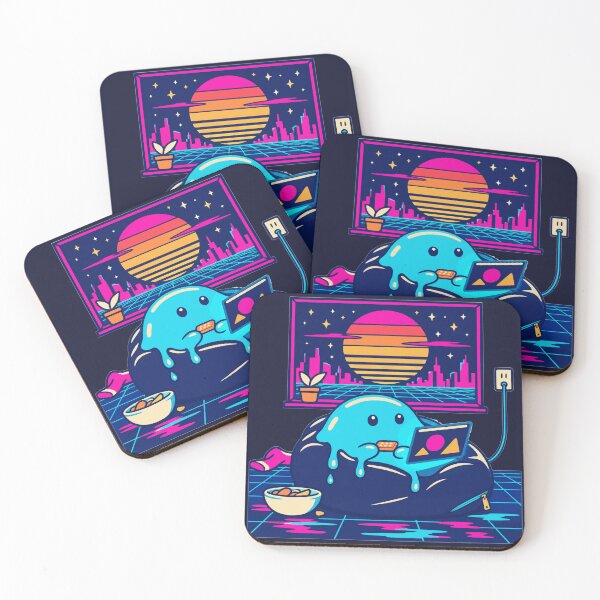Item preview, Slime On A Beanbag Synthwave Gamer Retro Design designed and sold by KungPowUnicorn.