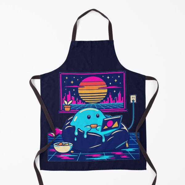 Artikelvorschau, Schleim auf einem Sitzsack Synthwave Gamer Retro-Design entworfen und verkauft von KungPowUnicorn.