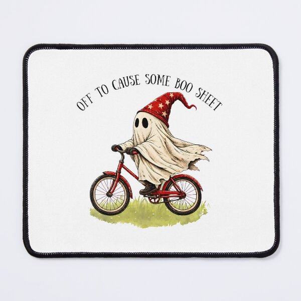 Item preview, Ghost Wizard Riding Bike Boo Sheet Funny Halloween designed and sold by Dmo3HarkoArt.
