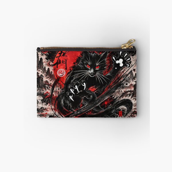 Item preview, Hei Ng Mun Black Cat Warrior Red Moon Chi Wu Men Ink Art designed and sold by Fei Long Design Hub.