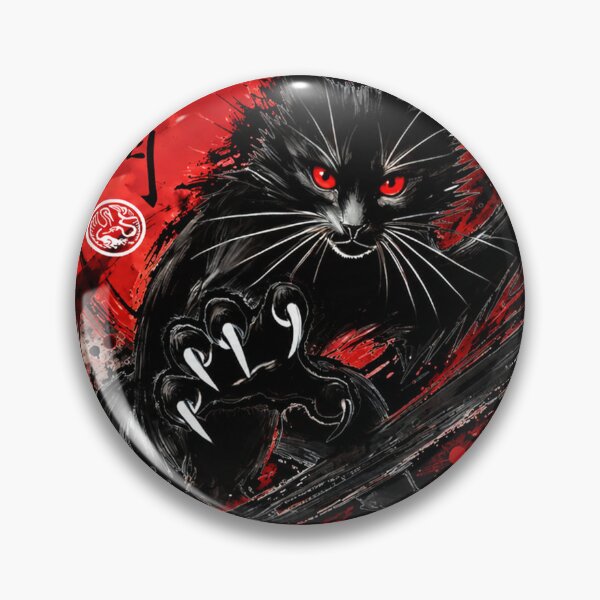 Item preview, Hei Ng Mun Black Cat Warrior Red Moon Chi Wu Men Ink Art designed and sold by Fei Long Design Hub.