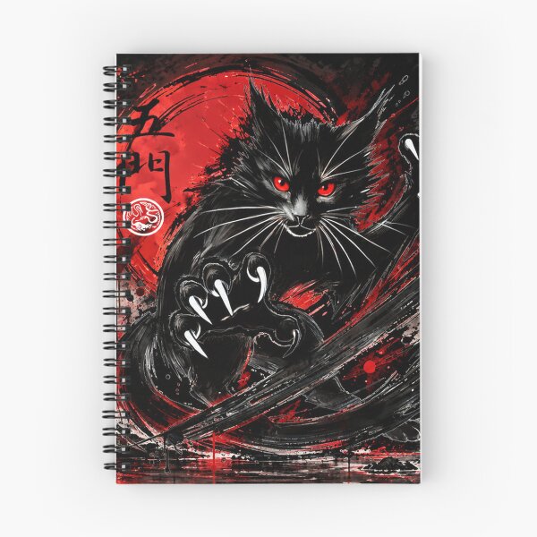 Item preview, Hei Ng Mun Black Cat Warrior Red Moon Chi Wu Men Ink Art designed and sold by Fei Long Design Hub.