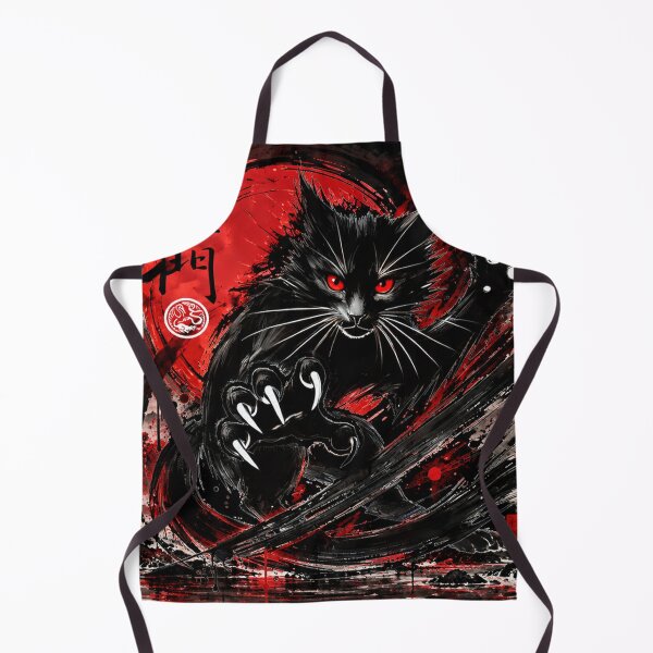 Item preview, Hei Ng Mun Black Cat Warrior Red Moon Chi Wu Men Ink Art designed and sold by Fei Long Design Hub.