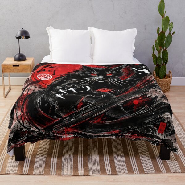 Artikelvorschau, Hei Ng Mun Black Cat Warrior Red Moon Chi Wu Men Ink Art entworfen und verkauft von Fei Long Design Hub.