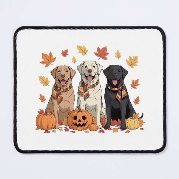 Item preview, Labrador Fall Pumpkin T-Shirt – Autumn Dogs, Pumpkins & Colorful Leaves designed and sold by elisarasada.