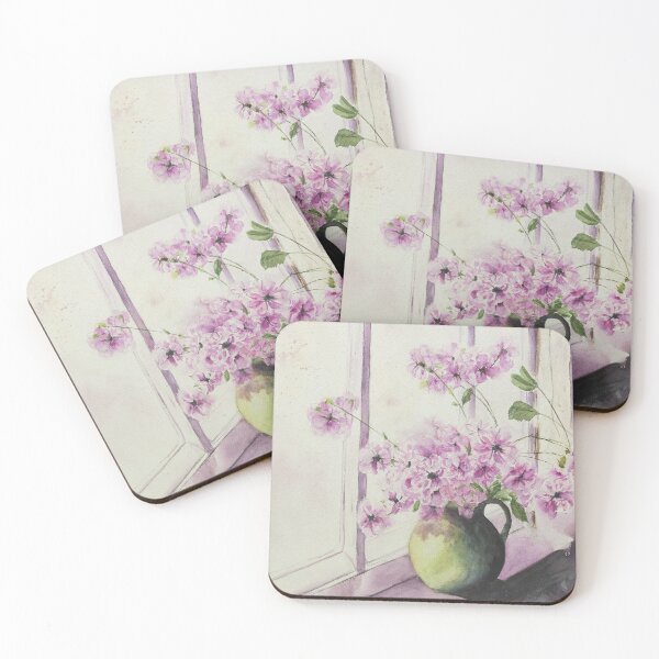 Item preview, Flowers by the Window - Original Watercolor designed and sold by paulaiakwarele.