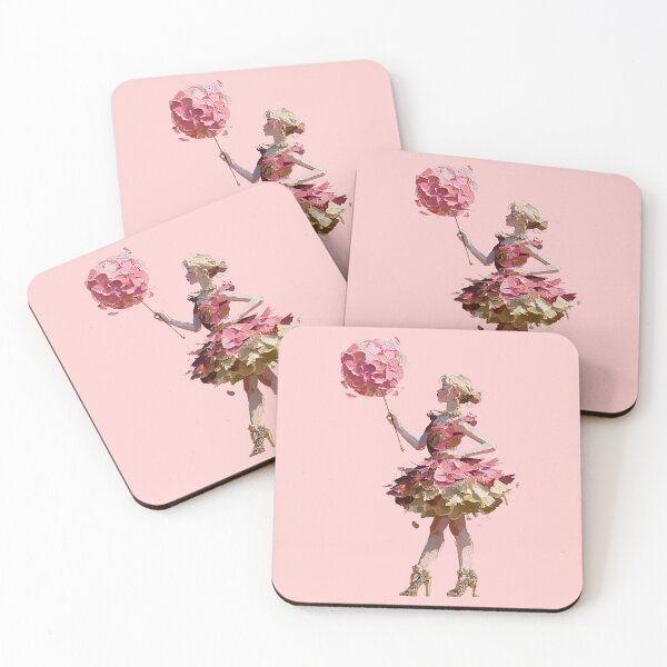 Item preview, Elegant Blonde Girl in Pink Peony Dress designed and sold by colorful-white.