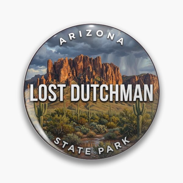 Item preview, Lost Dutchman State Park Arizona Monsoon Storm Round Badge Sticker designed and sold by DetourDgn.