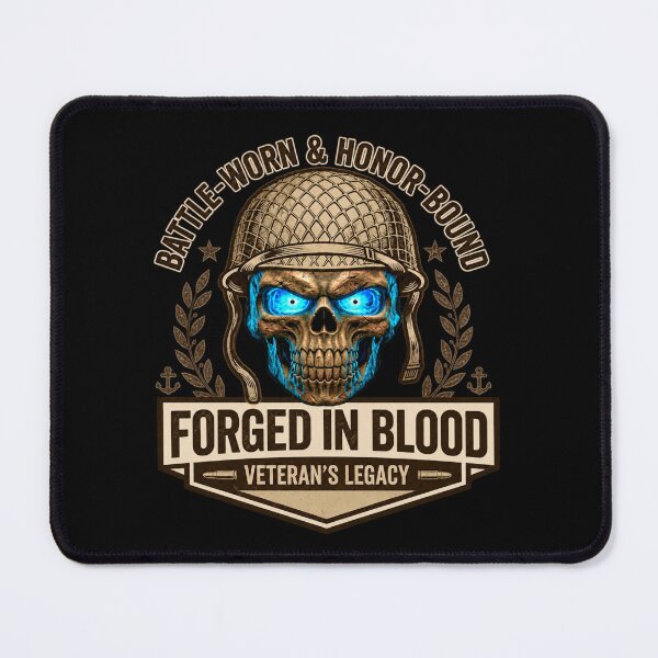 Item preview, Forged in Blood - Battle Worn Veteran Skull designed and sold by InkShiftLabs.