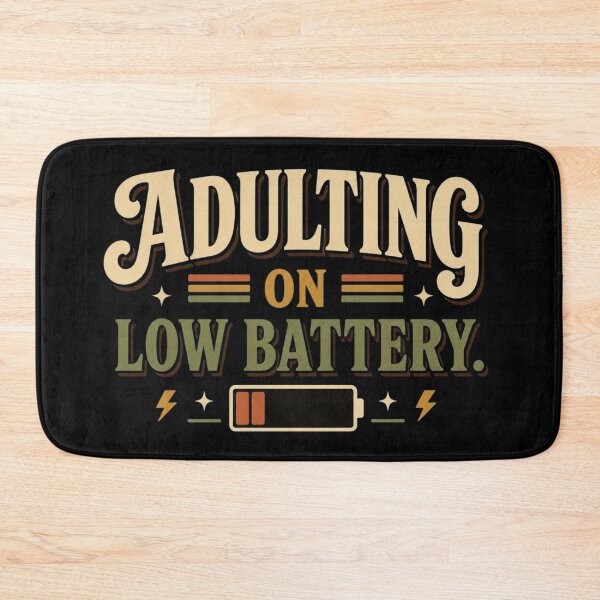 Item preview, Adulting on Low Battery. | Funny Adulting & Relatable Humor Retro Typography designed and sold by Irene Catchmind.