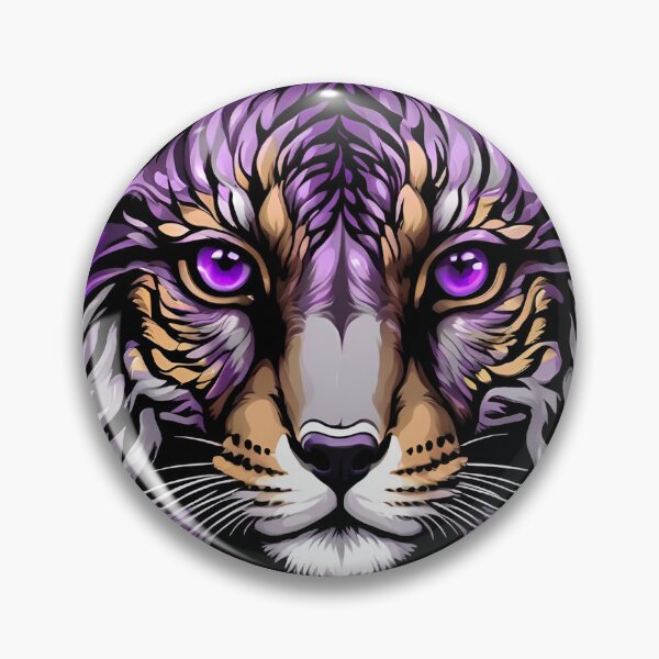 Item preview, Mystical Purple-Eyed Tiger Cat Graphic Art Portrait designed and sold by CASASIS_MERCH.