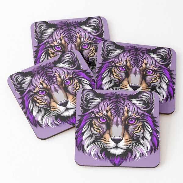 Item preview, Mystical Purple-Eyed Tiger Cat Graphic Art Portrait designed and sold by CASASIS_MERCH.