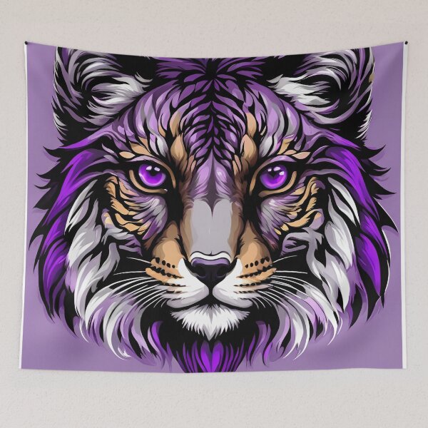 Item preview, Mystical Purple-Eyed Tiger Cat Graphic Art Portrait designed and sold by CASASIS_MERCH.