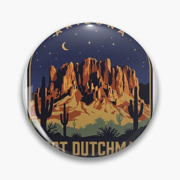 Item preview, Lost Dutchman State Park Arizona Desert Night Vintage Badge Sticker designed and sold by DetourDgn.