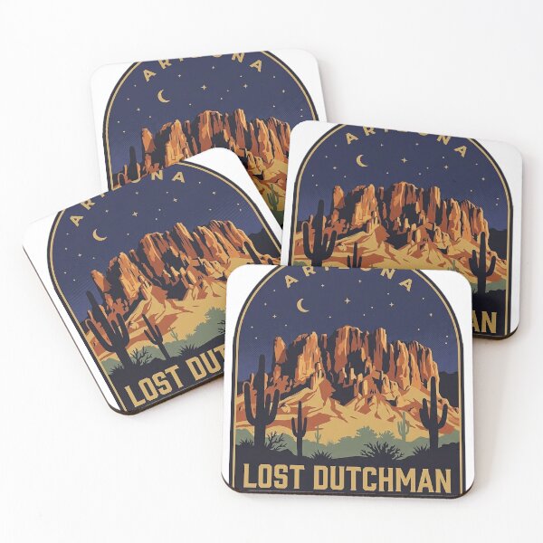 Item preview, Lost Dutchman State Park Arizona Desert Night Vintage Badge Sticker designed and sold by DetourDgn.