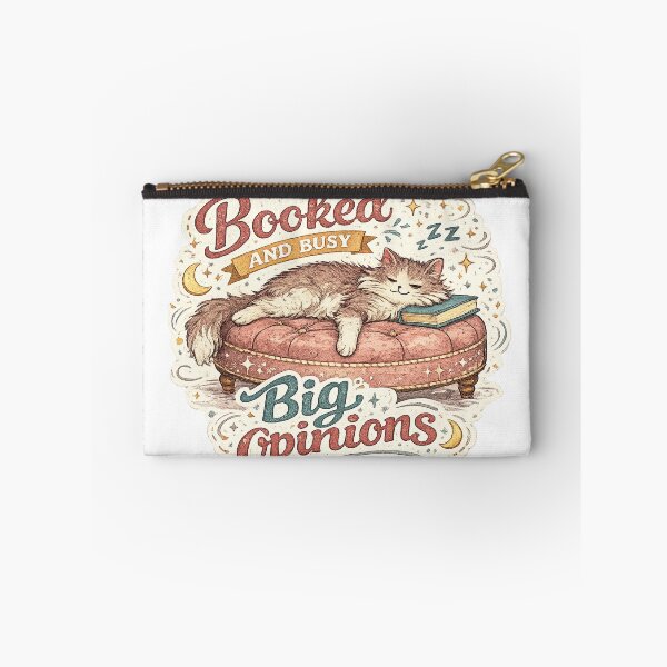 Item preview, Booked and Busy Big Opinions Funny Cat Book Lover Reading Design designed and sold by inkoutninja.