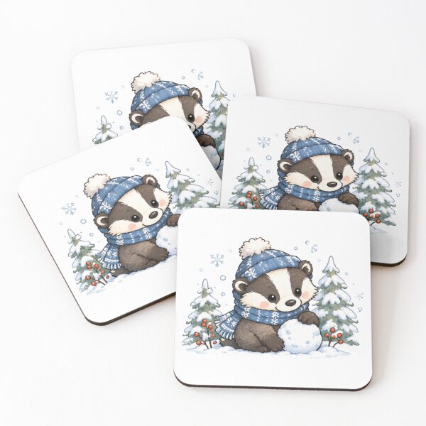 Item preview, Cute Winter Badger designed and sold by MellowMunchkins.
