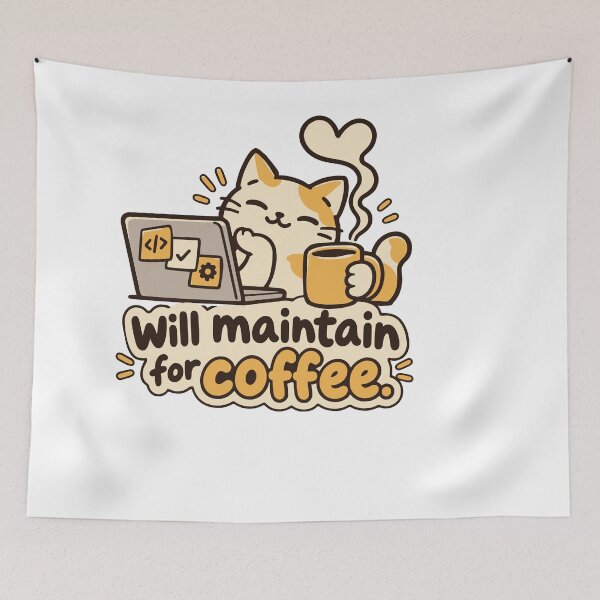 Artikelvorschau, Wird für Coffee Cat Developer Design gepflegt entworfen und verkauft von ThreadQuirk.