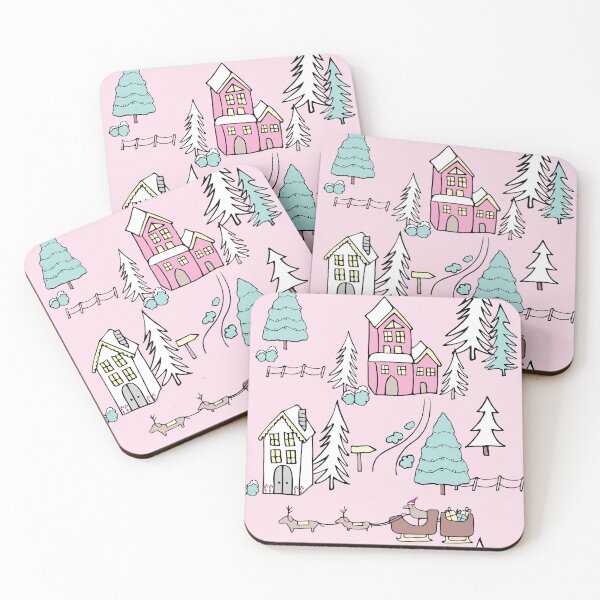Item preview, Dachshund Christmas deliveries in pink designed and sold by Quiet Waters Design.