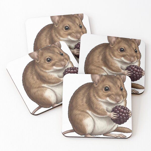 Aperçu de l'œuvre Vintage Naturalist Field Mouse with Blackberry — Antique Field Mouse Art créée et vendue par Catch333.