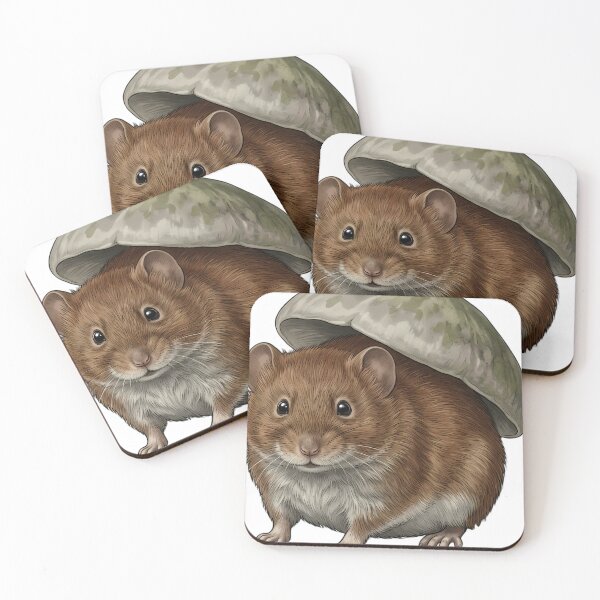 Artikelvorschau, Vintage Naturalist Bank Vole under Mushroom — Antique Vole Art entworfen und verkauft von Catch333.