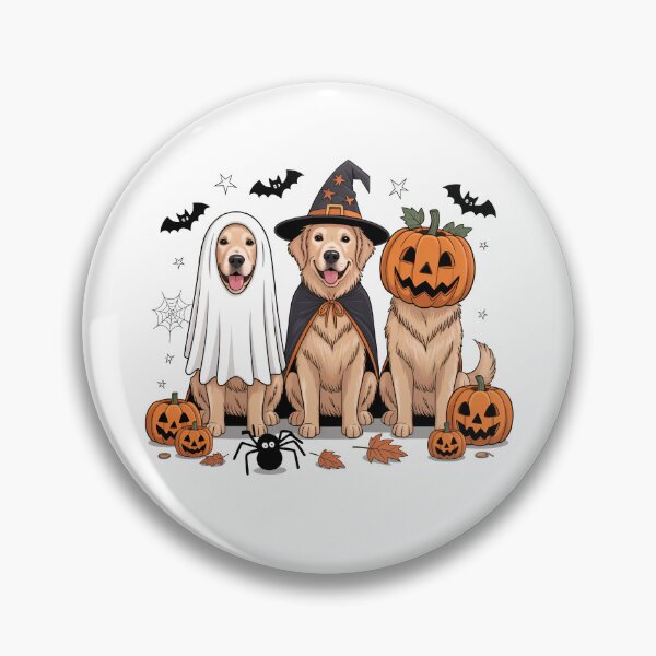Item preview, Halloween Golden Retriever Dogs T-Shirt – Pumpkin Ghost Witch & Bats designed and sold by elisarasada.