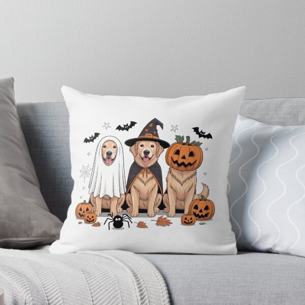 Item preview, Halloween Golden Retriever Dogs T-Shirt – Pumpkin Ghost Witch & Bats designed and sold by elisarasada.