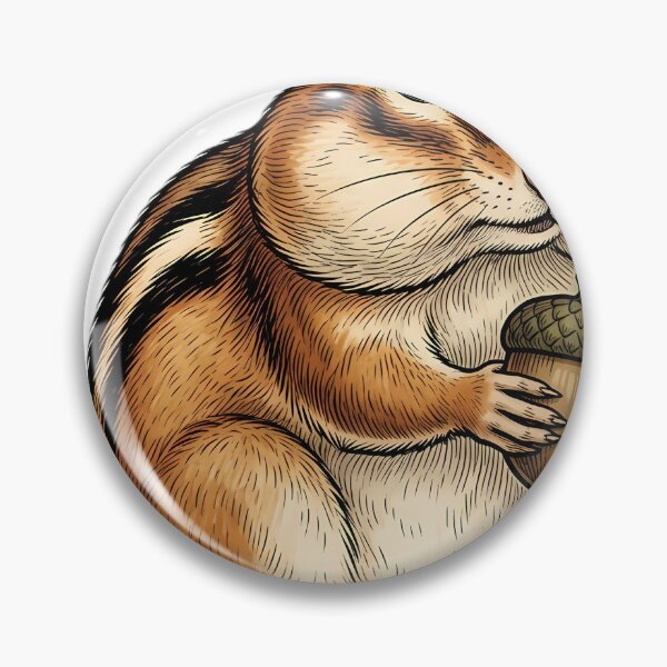 Artikelvorschau, Vintage Naturalist Chipmunk with Acorn — Antique Chipmunk Art entworfen und verkauft von Catch333.