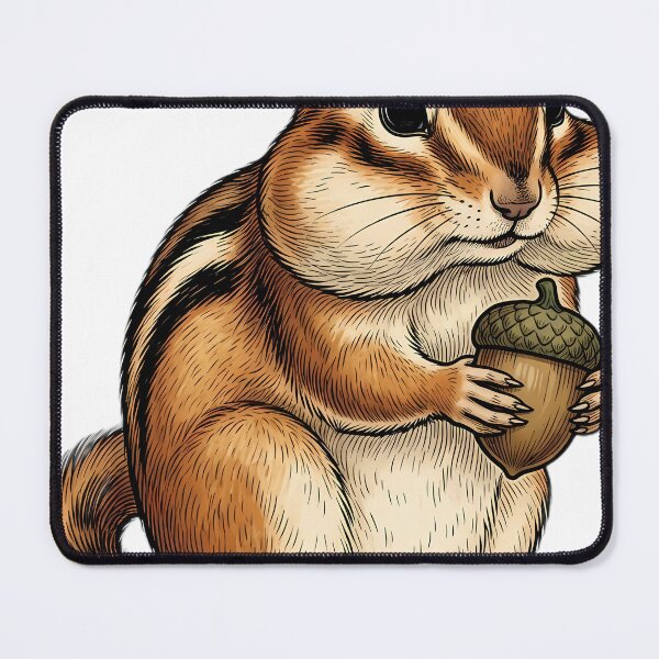 Artikelvorschau, Vintage Naturalist Chipmunk with Acorn — Antique Chipmunk Art entworfen und verkauft von Catch333.