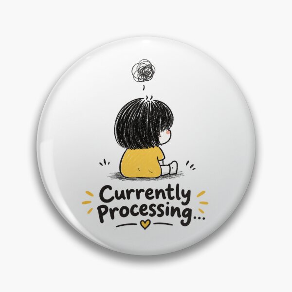 Item preview, Currently Processing – Funny Introvert Mental Overload Cute Doodle designed and sold by CRAZZYDOODLES.