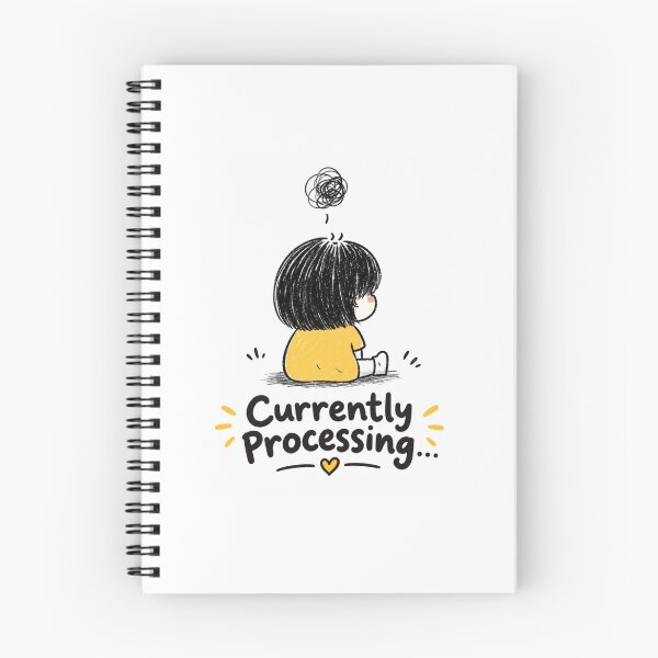 Item preview, Currently Processing – Funny Introvert Mental Overload Cute Doodle designed and sold by CRAZZYDOODLES.