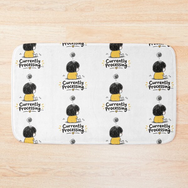 Item preview, Currently Processing – Funny Introvert Mental Overload Cute Doodle designed and sold by CRAZZYDOODLES.