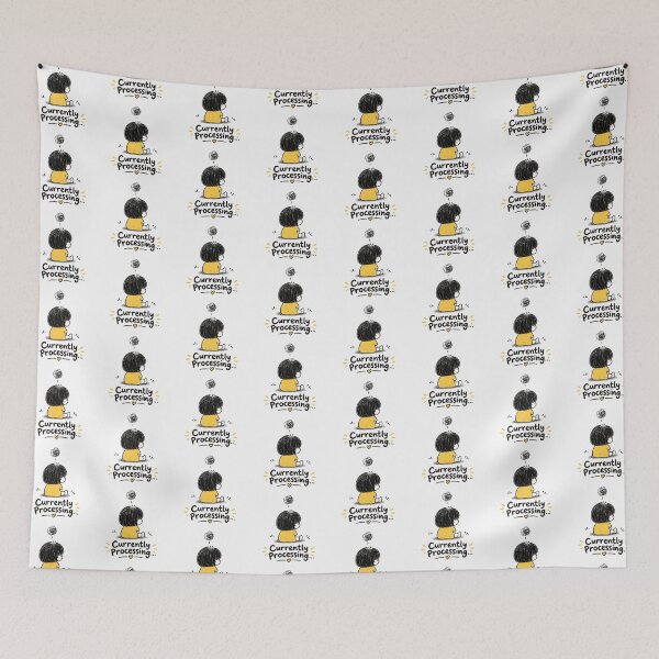 Item preview, Currently Processing – Funny Introvert Mental Overload Cute Doodle designed and sold by CRAZZYDOODLES.