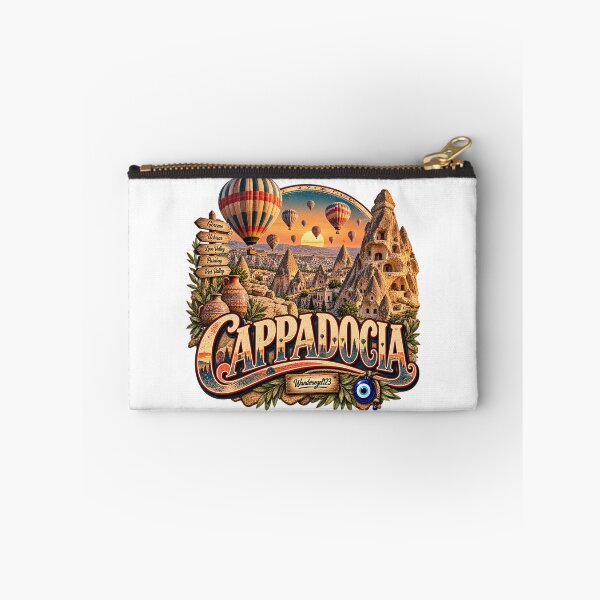 Item preview, Cappadocia Turkey – Göreme Balloons & Fairy Chimneys Retro Design designed and sold by Wandervogel123.