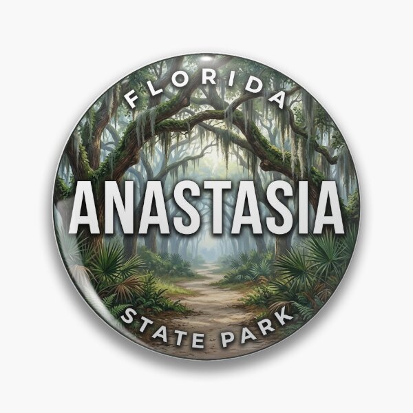 Item preview, Anastasia State Park Florida Misty Dawn Round Badge Sticker designed and sold by DetourDgn.