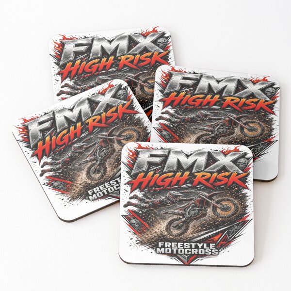 Item preview, FMX High Risk Freestyle Motocross Metallic Skull Dirt Bike T-Shirt designed and sold by Sushikidsntoddlers.