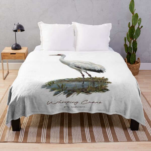 Item preview, Whooping Crane on Riverbank Bird Illustration designed and sold by Takeda-art.