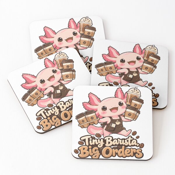 Item preview, Tiny Barista Big Orders – Cute Axolotl Coffee Shop Design designed and sold by HH Design House.