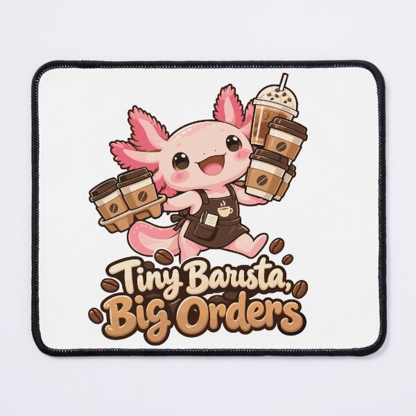 Item preview, Tiny Barista Big Orders – Cute Axolotl Coffee Shop Design designed and sold by HH Design House.