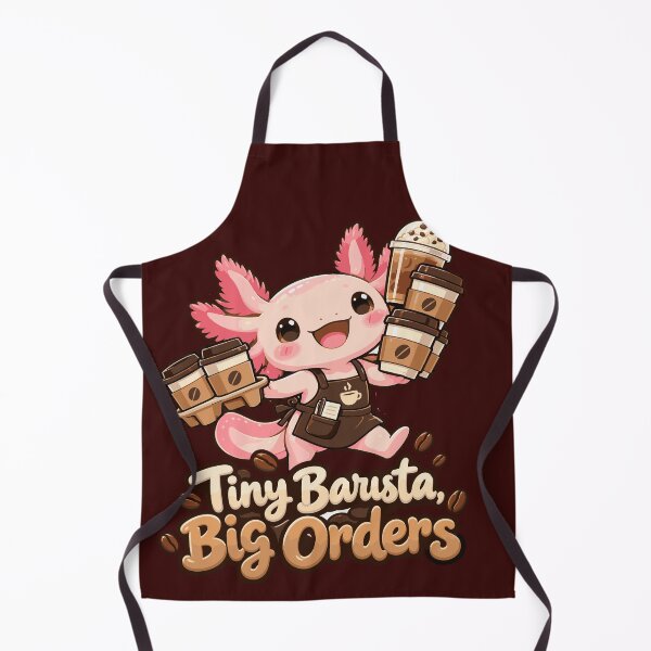 Item preview, Tiny Barista Big Orders – Cute Axolotl Coffee Shop Design designed and sold by HH Design House.