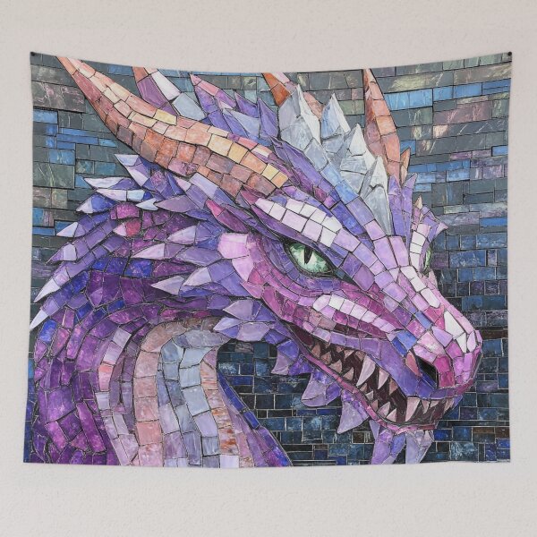 Item preview, Violet Dragon Mosaic Fantasy Design designed and sold by Nerdy Realms Store.