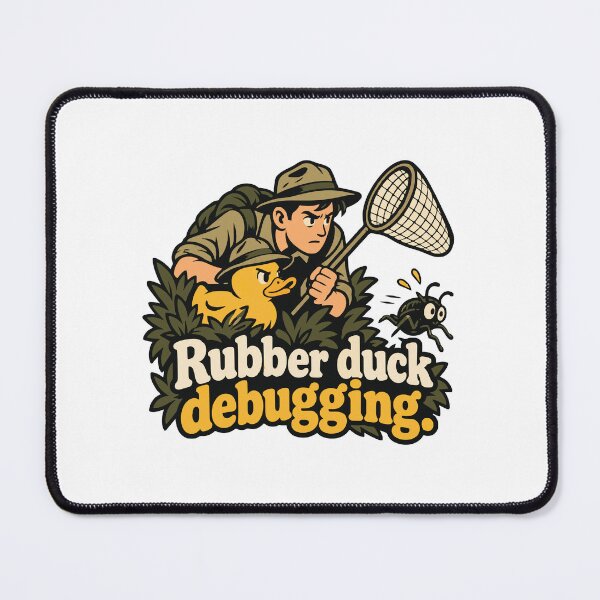 Artikelvorschau, Rubber Duck Debugging Bug Hunter Grafik entworfen und verkauft von ThreadQuirk.