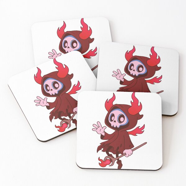 Item preview, Cute Grim Reaper Fire Horns Skeleton Cartoon Art  designed and sold by Rupesh-Art26.